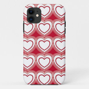 Moderne Abstrakte Herzen - Rot und Weiß Case-Mate iPhone Hülle
