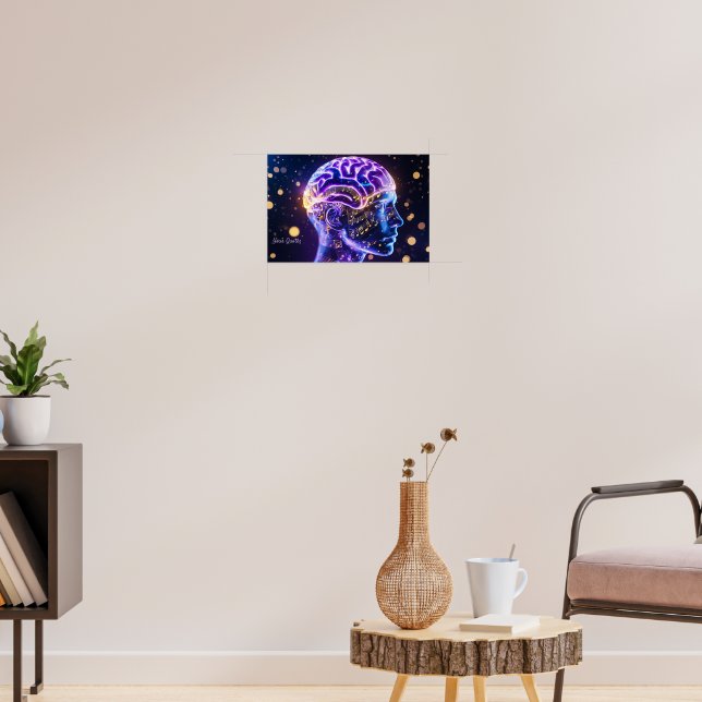 Moderne abstrakte Hirnkunst mit Noten Poster (Wohnzimmer 3)