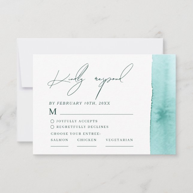 Moderne Abstrakte Hochzeit am Ocean Beach RSVP Karte (Vorderseite)