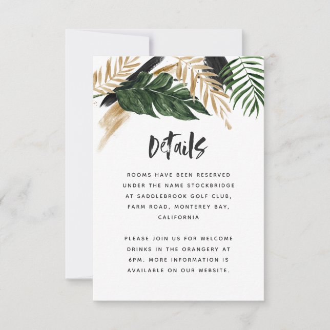 Moderne abstrakte Hochzeitsdetails RSVP Karte (Vorderseite)