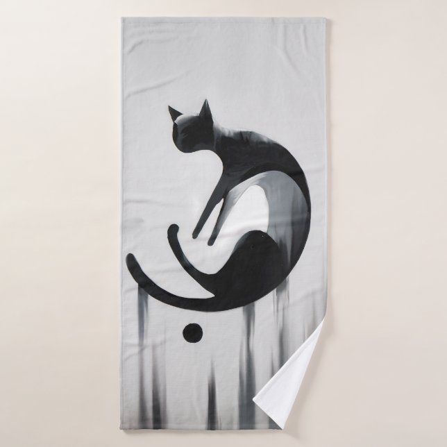 Moderne Abstrakte Katze - Minimalistische Design K Badehandtuch (Badehandtuch)