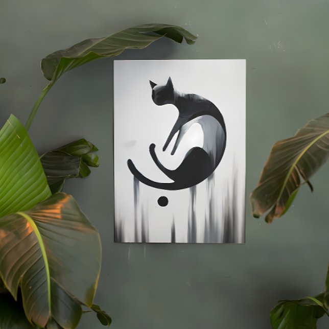 Moderne Abstrakte Katze - Minimalistisches Design Fotodruck (Von Creator hochgeladen)