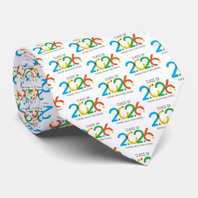 Moderne Abstrakte Klasse 2026 Krawatte (Gerollt)