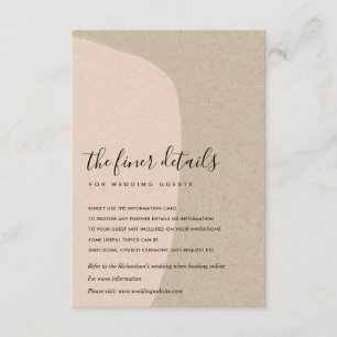 MODERNE ABSTRAKTE KRAFT BLUSH PEACH WEDD DETAIL BEGLEITKARTE