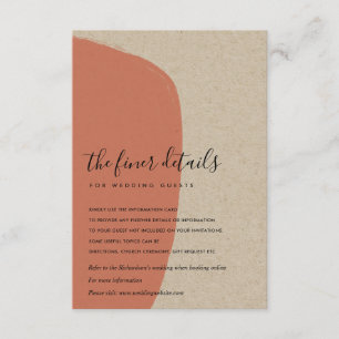 MODERNE ABSTRAKTE KRAFT TERRACOTTA WEDD DETAIL BEGLEITKARTE