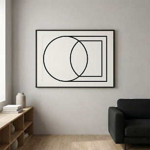 Moderne abstrakte Kreis-Quadrat-Kunst Poster