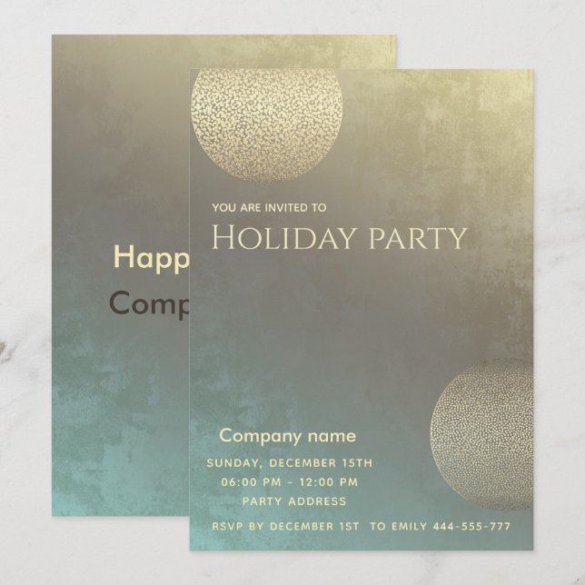 Moderne abstrakte Kreise Corporate Holiday Party Einladung (Vorne/Hinten)