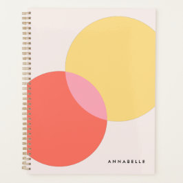 Moderne Abstrakte Kreise Rot Gelb Rosa Minimalisti Planer