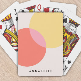 Moderne Abstrakte Kreise Rot Gelb Rosa Minimalisti Spielkarten