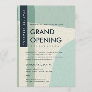 MODERNE ABSTRAKTE KUNST AQUA-BLAU GRAND-OPENING-VE EINLADUNG