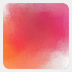 Moderne abstrakte Kunst Benutzerdefiniert Pink Rot Quadratischer Aufkleber