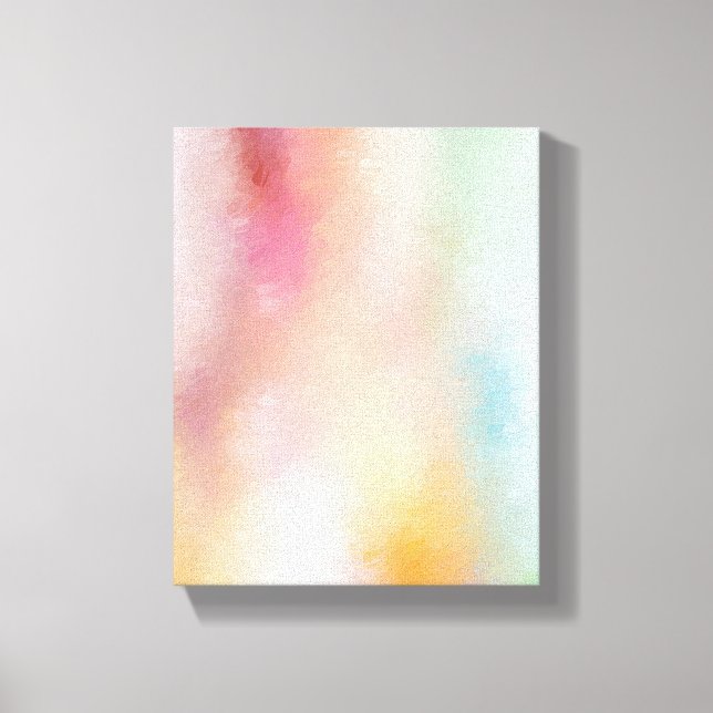 Moderne Abstrakte Kunst Elegante Rosa Gelb Blau Leinwanddruck (Vorderseite)