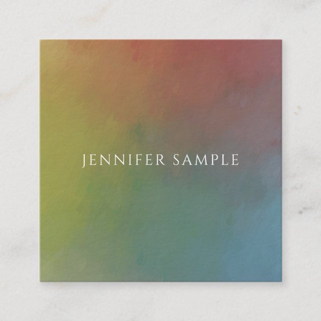 Moderne Abstrakte Kunst Elegantes Berufliches Temp Quadratische Visitenkarte (Vorderseite)