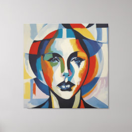 Moderne abstrakte Kunst Frauengesicht Leinwanddruck
