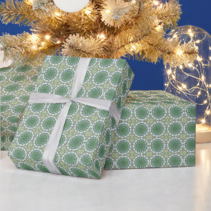 Moderne Abstrakte Kunst Frühjahr Blumenmuster Grün Geschenkpapier