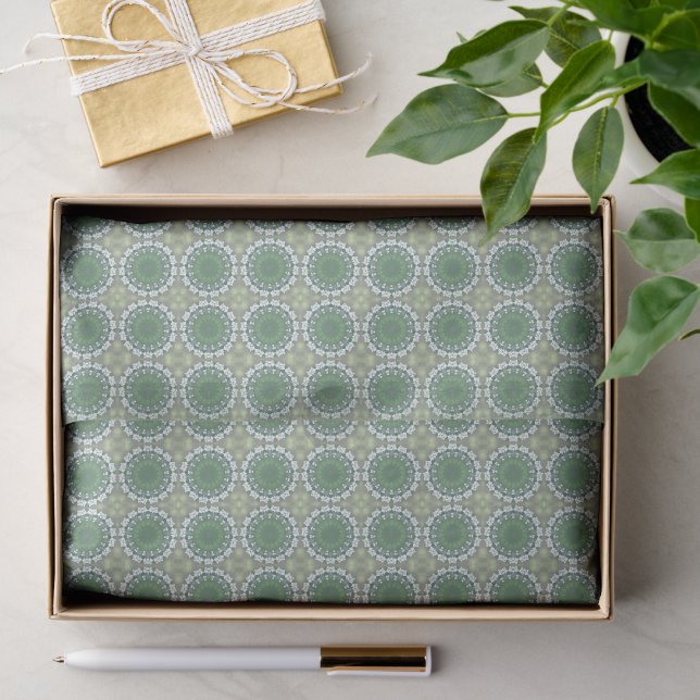 Moderne Abstrakte Kunst Frühjahr Blumenmuster Grün Seidenpapier (Geschenk)