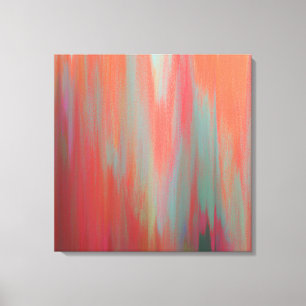 Moderne Abstrakte Kunst - Hot Pink und Orange Leinwanddruck