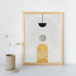 Moderne Abstrakte Kunst Mitte Jahrhundert Minimali Poster