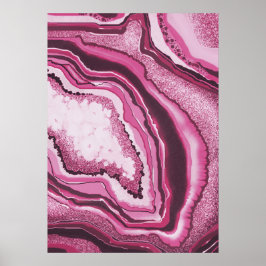 Moderne Abstrakte Kunst Pink Agate Geode Gemstone Poster