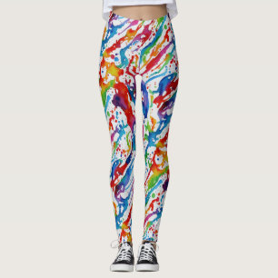 Moderne abstrakte Kunst Regenbogenfarbe Farbspritz Leggings