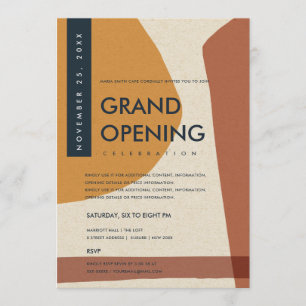 MODERNE ABSTRAKTE KUNST ROST ORANGE ERÖFFNUNG EINLADUNG