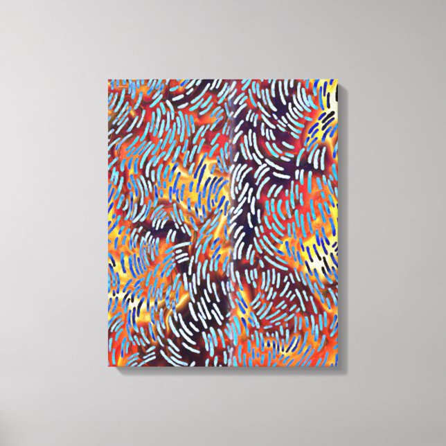 Moderne Abstrakte Kunst Rotes Gelbes Schwarz Leinwanddruck (Vorderseite)