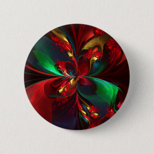 Moderne Abstrakte Kunst Rotes Grün Muster #11 Button