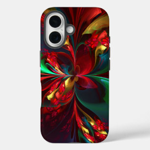 Moderne Abstrakte Kunst Rotes Grün Muster #11 iPhone 16 Hülle