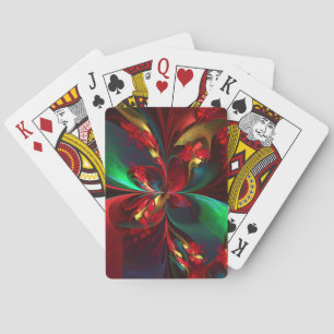 Moderne Abstrakte Kunst Rotes Grün Muster #11 Spielkarten