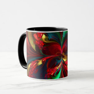 Moderne Abstrakte Kunst Rotes Grün Muster #11 Tasse