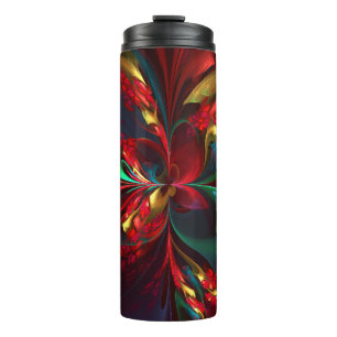 Moderne Abstrakte Kunst Rotes Grün Muster #11 Thermosbecher