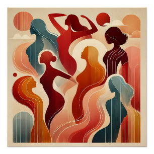 Moderne Abstrakte Kunst zelebriert Frauenförderung Poster