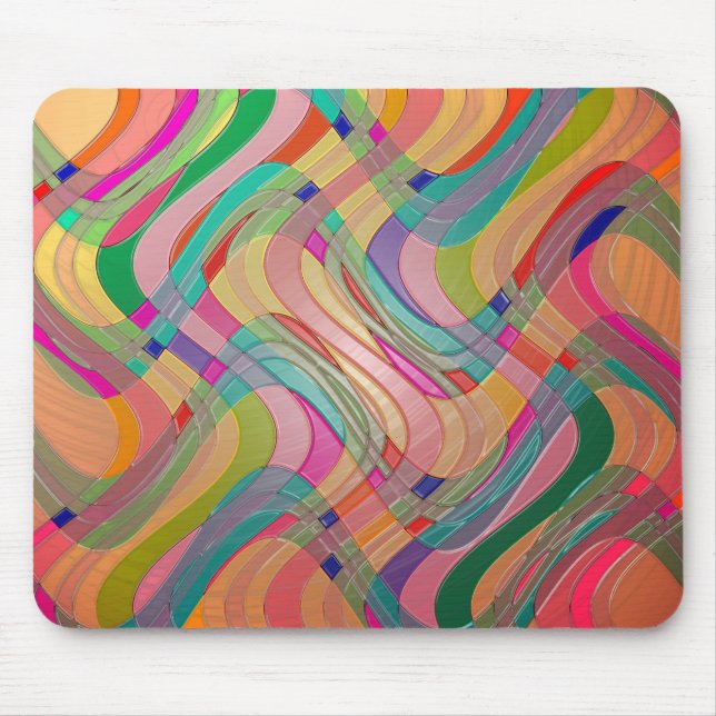 Moderne Abstrakte Kunstfarben verklebter Gläser Mousepad (Vorne)