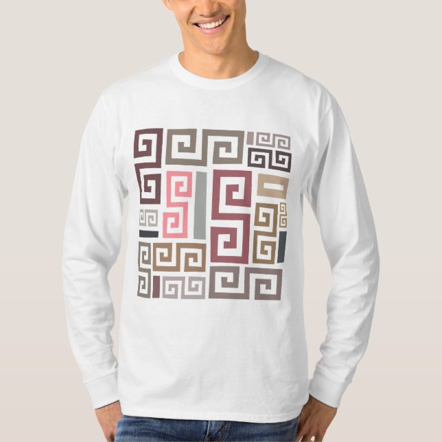 moderne abstrakte Kunstlinien T-Shirt (Vorderseite)