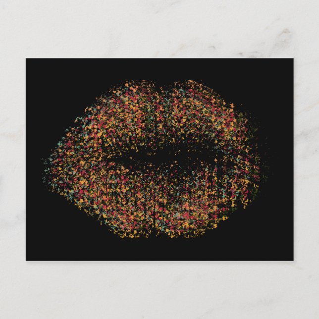 Moderne Abstrakte Kunstlips #10 Postkarte (Vorderseite)