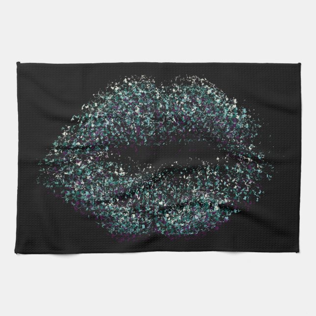 Moderne Abstrakte Kunstlips #23 Geschirrtuch (Horizontal)
