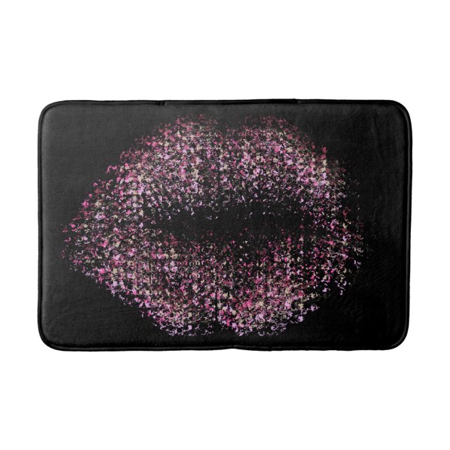 Moderne Abstrakte Kunstlips #30 Badematte (Vorderseite)