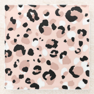 Moderne abstrakte Leoparden-Tierdrucke Glasuntersetzer