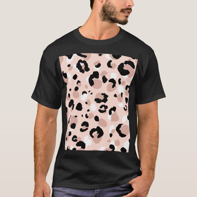 Moderne Abstrakte Leopardendrucke T-Shirt (Vorderseite)