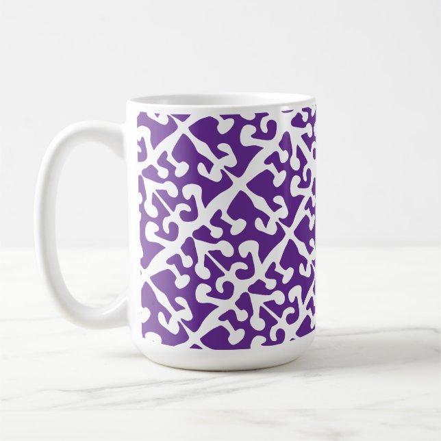 Moderne Abstrakte lila Formkunst Kaffeetasse (Links)