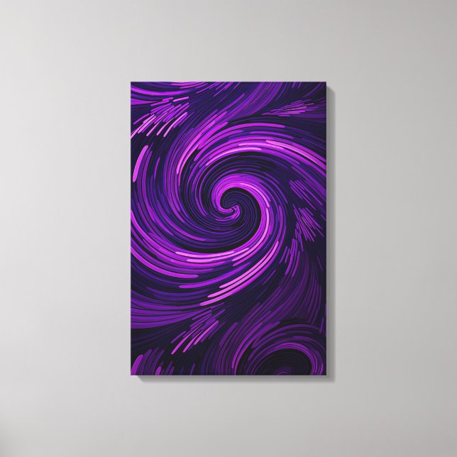 Moderne Abstrakte Lila Wirbel Moderne Kunst Leinwanddruck (Vorderseite)