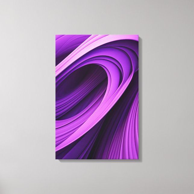 Moderne Abstrakte Lila Wirbel Moderne Kunst Leinwanddruck (Vorderseite)