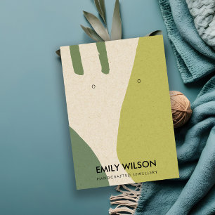 MODERNE ABSTRAKTE LIME GREEN KRAFT EARRING DISPLAY VISITENKARTE