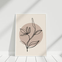 Moderne Abstrakte Line Art Blume