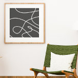 Moderne Abstrakte Linie Art Chic Schwarz-weiß Poster<br><div class="desc">Modernes Abstrakt Line Art Chic Schwarz-weißes Poster</div>