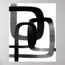 Moderne Abstrakte Linie Schwarz/Weiß