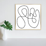 Moderne Abstrakte Linie Schwarz/Weiß Poster<br><div class="desc">Dieses elegante zeichn besticht durch minimalistische,  moderne Linienkunst in Schwarz und Weiß.</div>