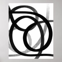 Moderne Abstrakte Linie Schwarz/Weiß