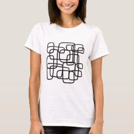 Moderne Abstrakte Linie Schwarz/Weiß T-Shirt