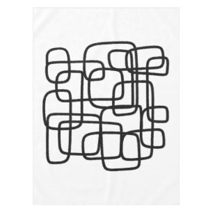 Moderne Abstrakte Linie Schwarz/Weiß Tischdecke